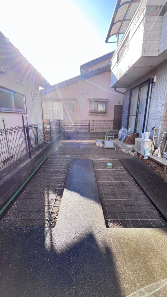 ワイヤーメッシュ コンクリート打設前